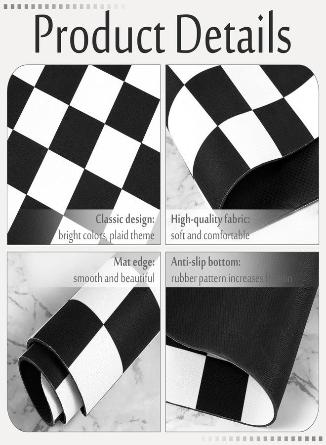 Tinideya Checkered Dish Drying Mat for Kitchen Counter Vintage Buffalo Dish Pad Absorbent Coffee Mat Kitchen Drying Mat for Kitchen Coffee Bar Easy Clean (Black, 12 x 16 Inches) - Image 3