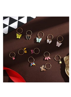 Excefore Dreadlock Charms Clip, Gold Hair Braid Jewelry Rings Clips, Star Hair Charms, Clips with Box Butterfly Hair Ring, Butterfly Pendant Charms Dreadlock Hair Accessories for Women Girls (18Pcs)  - Image 5