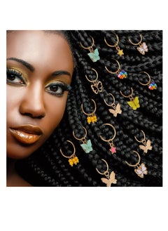 Excefore Dreadlock Charms Clip, Gold Hair Braid Jewelry Rings Clips, Star Hair Charms, Clips with Box Butterfly Hair Ring, Butterfly Pendant Charms Dreadlock Hair Accessories for Women Girls (18Pcs)  - Image 3