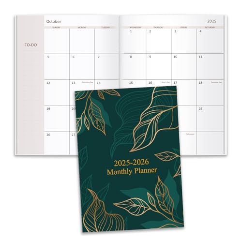Getvow 2025-2026 Monthly Planner - 15 Months Calendar from October 2025 - December 2026, Monthly Planner 2025-26 Easy to Organize Your Daily Life, 7" x 10", Gold Leaf - Image 1