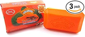 ASANTEE Papaya Honey Soap Q10 Skin Whitening 3 x 125g - Image 1