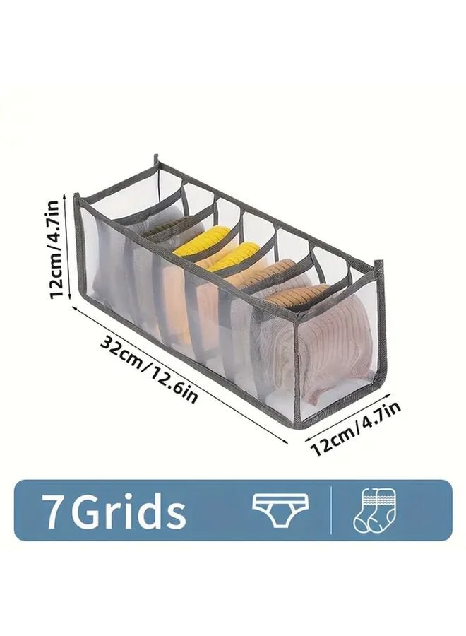 Grey 3pcs Foldable Underwear Pants Storage Box Organizer Wardrobe Drawer Dividers - Image 3
