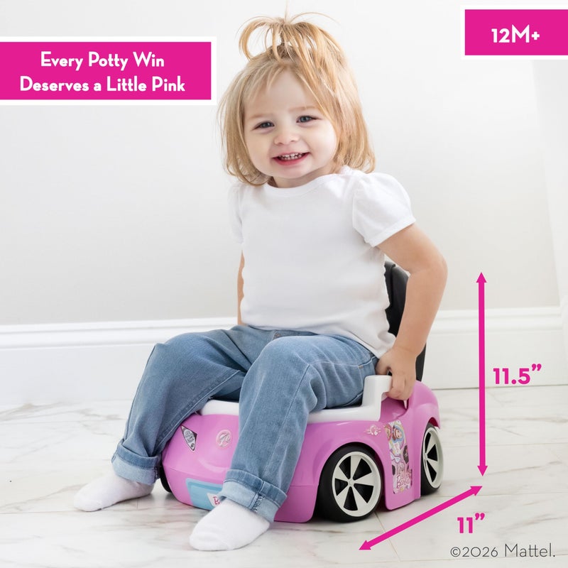 Barbieâ„¢ Convertible Car Potty Training Toilet, Includes Detachable Toddler Toilet Seat and Kids Potty, Ages 12 Months and Up, Pink - Image 2