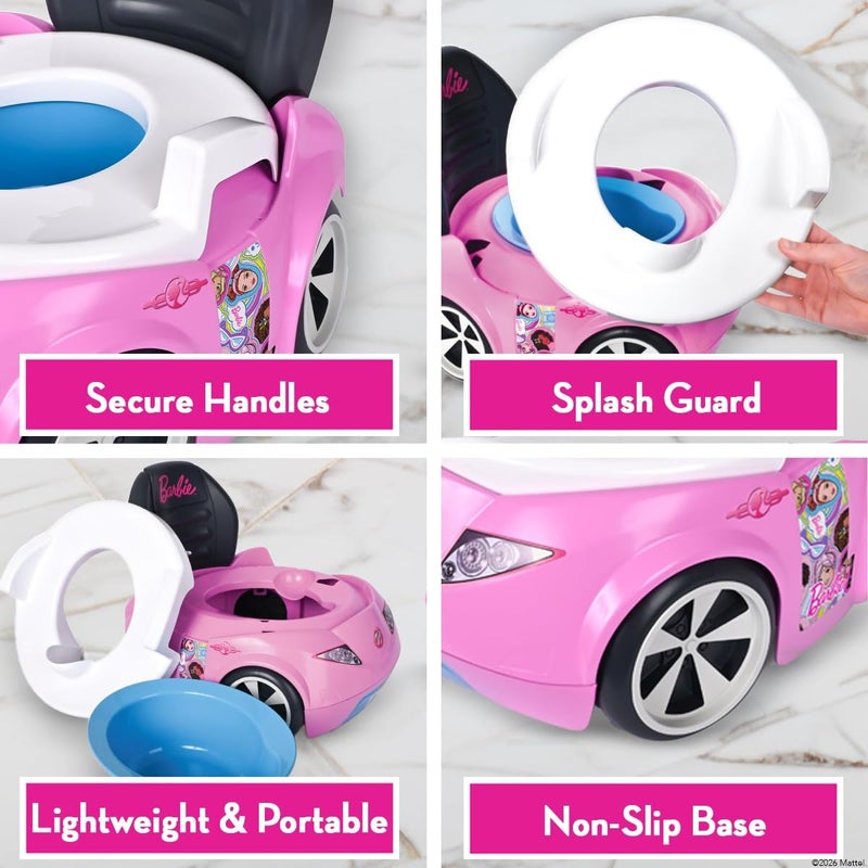 Barbieâ„¢ Convertible Car Potty Training Toilet, Includes Detachable Toddler Toilet Seat and Kids Potty, Ages 12 Months and Up, Pink - Image 3