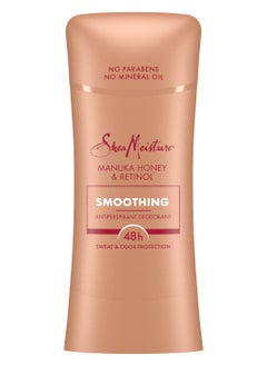 SheaMoister SheaMoisture Desodorante antitranspirante en barra suavizante miel de manuka y retinol para protección contra el sudor y el olor 48HR sin parabenos y sin aceite mineral 74ml 