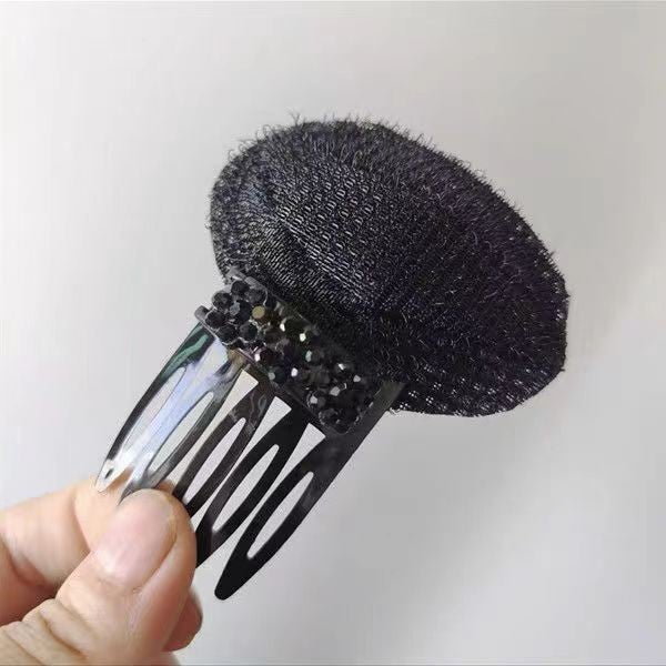 Generic Black Hair Bun Sponge Boost Volumizer Invisible Top Clip Black Air-permeable Cushion