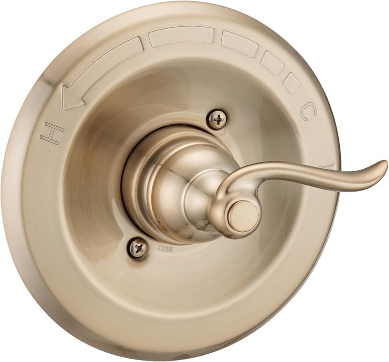 DLymtrx Replacement for Delta 13/14 Series BT14096 Trim Kit, Shower Cover Plate with Handle (Cartridge and Valve Not Included),Fit for Champagne Bronze Decor - Image 1