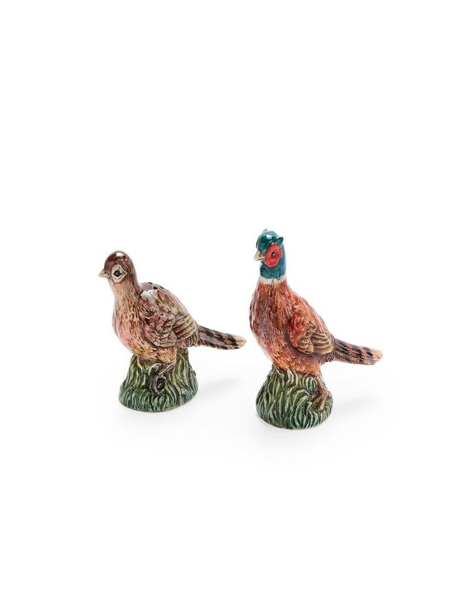 Spode 3.5" Pheasant-Shaped Salt and Pepper Shakers - Dolomite Ceramic Farmhouse Décor for Formal Dining, Decorative Salt & Pepper Set with Easy Refill Bottom Stoppers, Ideal for Thanksgiving Table - Image 1
