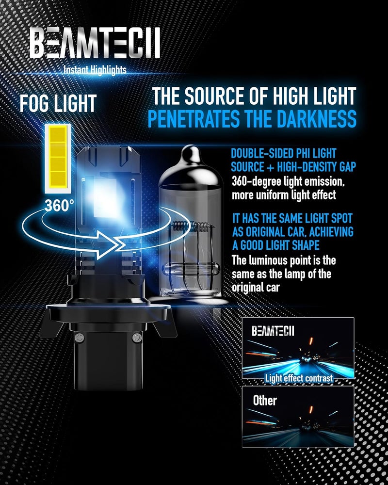 BEAMTECH H13 9008 Powersport Bulb for Off-Road or Fog Light - 2 PCS - Image 3