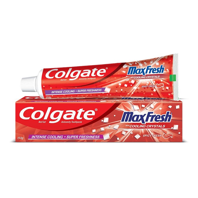 Colgate معجون أسنان كولجيت ماكس فريش، جل أحمر مع المنثول لنفس منعش للغاية، 150 جرام (منعش حار) - Image 1