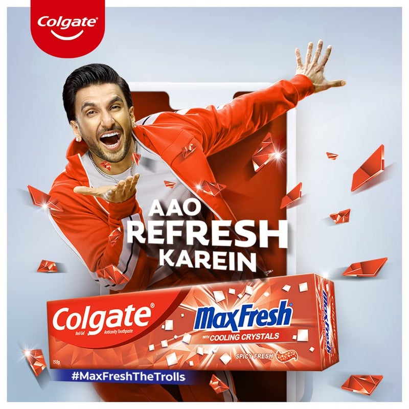 Colgate معجون أسنان كولجيت ماكس فريش، جل أحمر مع المنثول لنفس منعش للغاية، 150 جرام (منعش حار) - Image 2