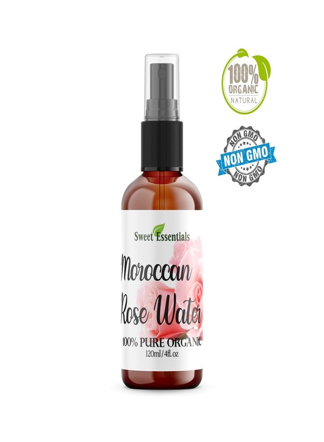 Sweet Essentials Premium Organic Moroccan Rose Water - 4oz Glass Bottle - Imported From Morocco - 100% Pure (Food Grade) Perfect for Reviving, Hydrating and Rejuvenating Your Face and Neck - By Sweet Essentials - Image 3