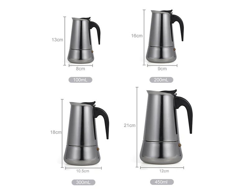 200mL Stainless Steel Espresso Stove Percolator Espresso Maker Pot Stove Top Coffee Maker Italian Espresso Coffee Maker Pot Moka Pot - Image 2