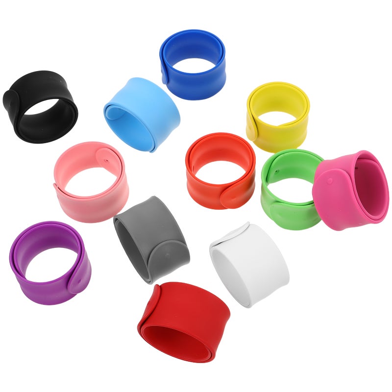 24pcs Silicone Slap Bracelets: Color Wristbands Comfortable Bands for Parties Events Outdoor Activities - Birthday Party Favors - Image 1