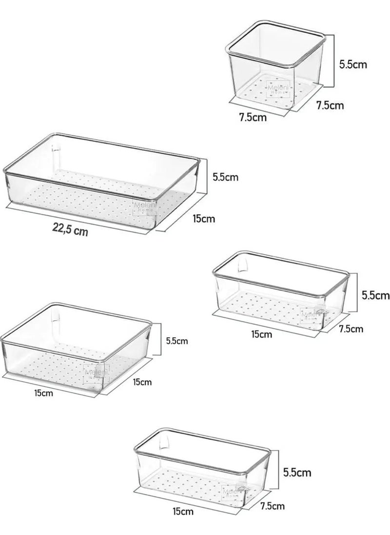 5 Piece Drawer Organizer, Modular Bathroom Makeup and Jewelry Organizer - Desktop Organizer - pzsku/ZAE9ED6EF3B6CC01D1C79Z/45/_/1728062558/ab7c790e-80fd-432b-a3d5-ec80608d9297