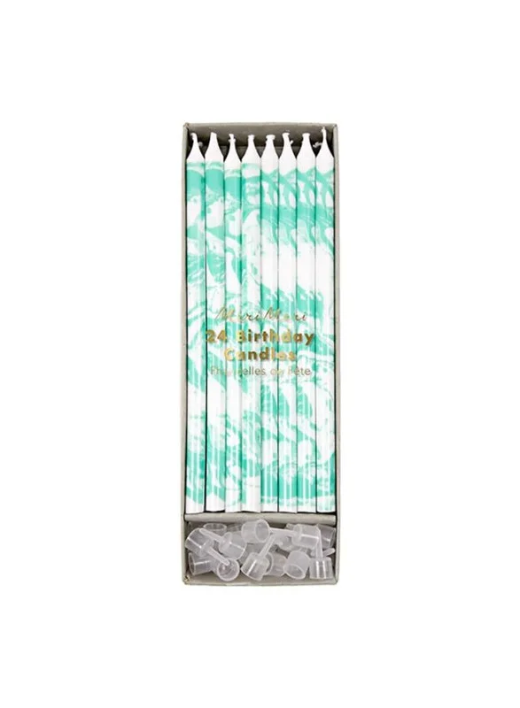 Meri Meri Mint Marbled Candles
