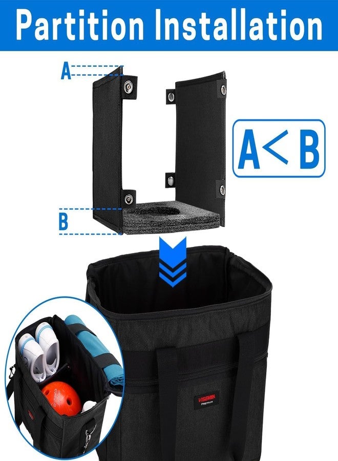 VISEMAN Bowling Bag for Single Ball, Bowling Ball Tote Bowling Bag with Plastic Bottom for Bowling Shoes and Accessories - Image 4