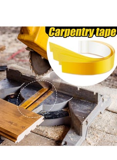 Y&D Zero Gap Woodworking Tape, 20 Pcs More Accurate Cuts on Miter Saw Table PVC Self Adhesive Strips for Positioning Wood Cutting, 2 X 14 Inch, Yellow  - Image 3