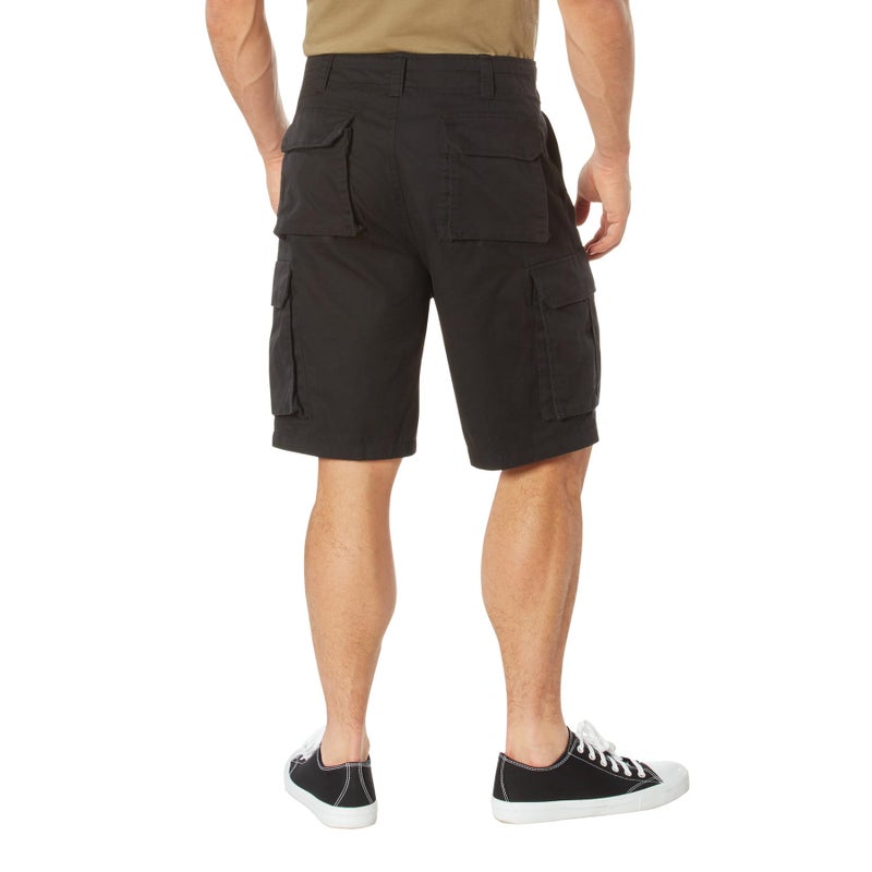 Rothco Vintage Solid Paratrooper Cargo Shorts (US, Alpha, Large, Regular, Regular, Black) - Image 2