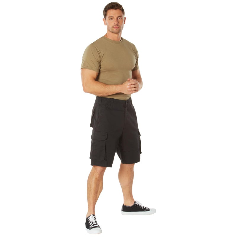 Rothco Vintage Solid Paratrooper Cargo Shorts (US, Alpha, Large, Regular, Regular, Black) - Image 4