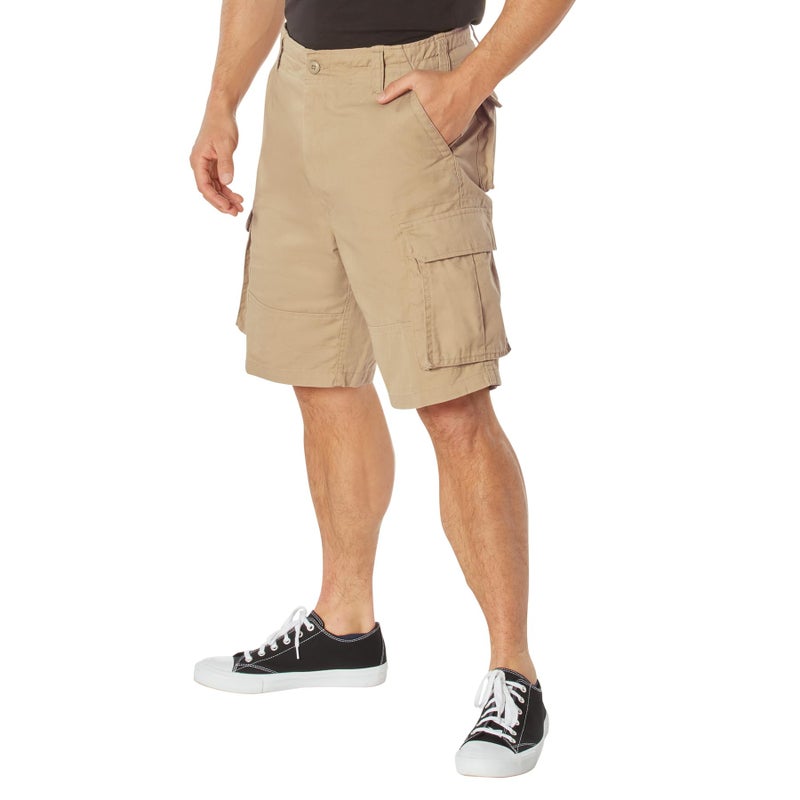 Rothco Vintage Solid Paratrooper Cargo Shorts (US, Alpha, Large, Regular, Regular, Black) - Image 5
