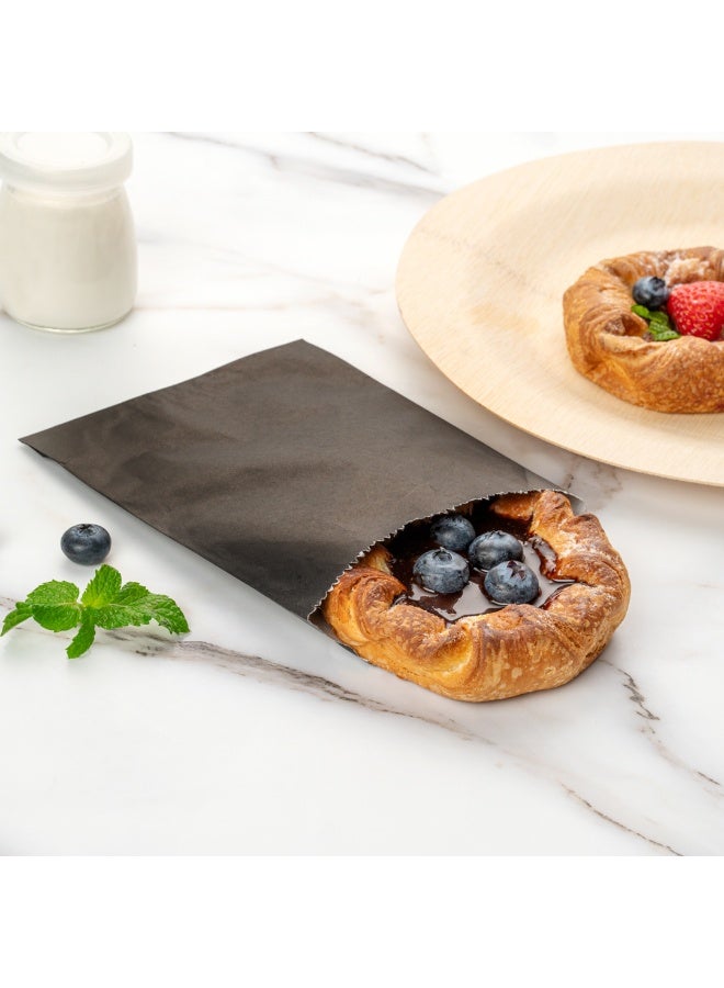 Restaurantware أكياس ساندويتش باج تيك 7 × 5 بوصة، 100 كيس مخبز مقاوم للدهون - قابلة للاستخدام في الميكروويف، قابلة للتخلص، أكياس غداء ورقية سوداء، للكوكيز، السندويشات، الحلويات، البطاطس، والخبز - Image 4