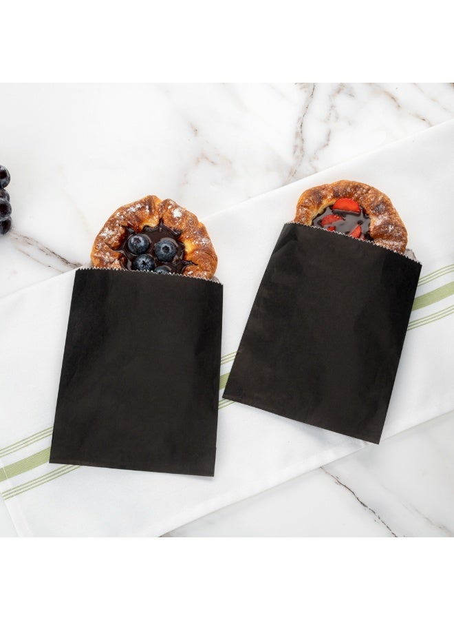 Restaurantware أكياس ساندويتش باج تيك 7 × 5 بوصة، 100 كيس مخبز مقاوم للدهون - قابلة للاستخدام في الميكروويف، قابلة للتخلص، أكياس غداء ورقية سوداء، للكوكيز، السندويشات، الحلويات، البطاطس، والخبز - Image 3