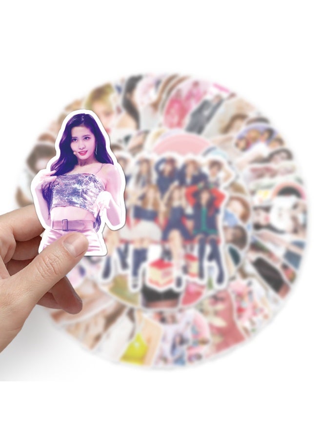 NIBEMINENT 50 Pcs Kpop Twice Deco Kit Waterproof Stickers, High Definition Printing Bright Colors, Suitable for Laptop Skateboard Luggage Water Bottle Guitar DIY - Image 3