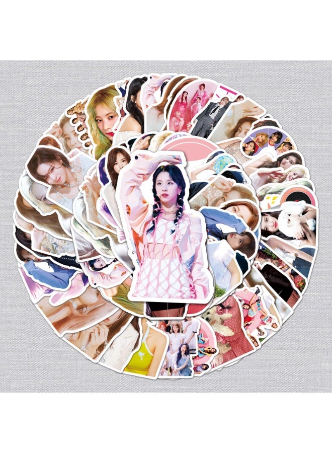 NIBEMINENT 50 Pcs Kpop Twice Deco Kit Waterproof Stickers, High Definition Printing Bright Colors, Suitable for Laptop Skateboard Luggage Water Bottle Guitar DIY - Image 2