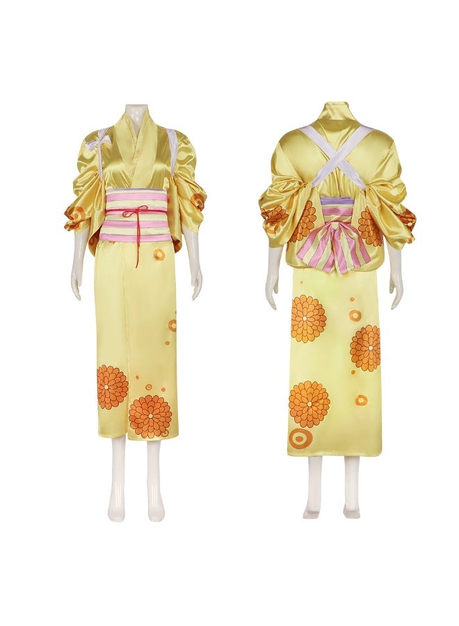NIBEMINENT One Piece: Kikunosuke's anime character costume is yellow for Halloween - Image 1