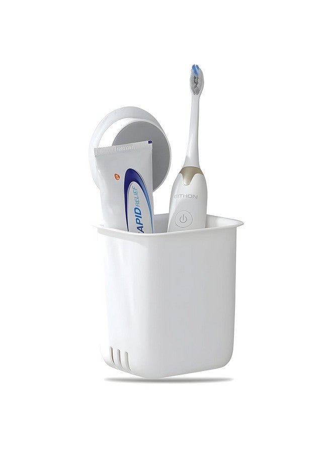 Boniry Plastic Toothbrush Holders for Bathroom, Wall-Mounted Brush Holder, Tooth Brushes Holder Stand, Bathroom Organiser and Toothpaste Holder - Washroom Organizer and Brush Stand (Abs White 1 Pcs) - Image 1
