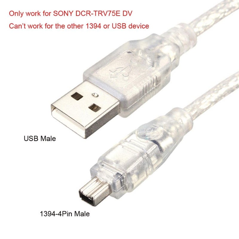 Chenyang 2 Pack Only for DCR-TRV75E DV Firewire to USB Cable USB 2.0 to Firewire IEEE 1394 4Pin iLink Cable 1.0M - Image 2