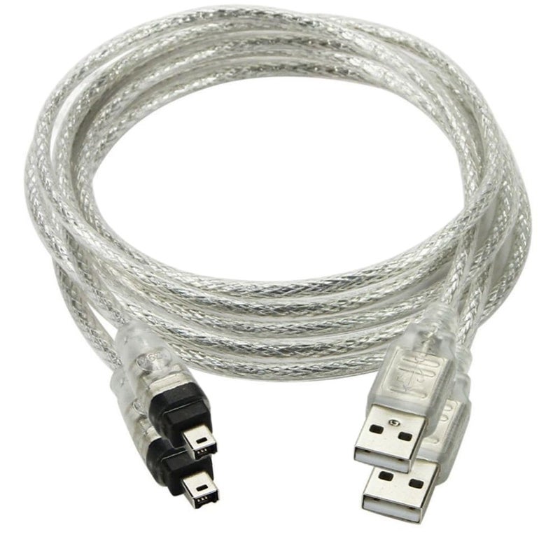 Chenyang 2 Pack Only for DCR-TRV75E DV Firewire to USB Cable USB 2.0 to Firewire IEEE 1394 4Pin iLink Cable 1.0M - Image 1