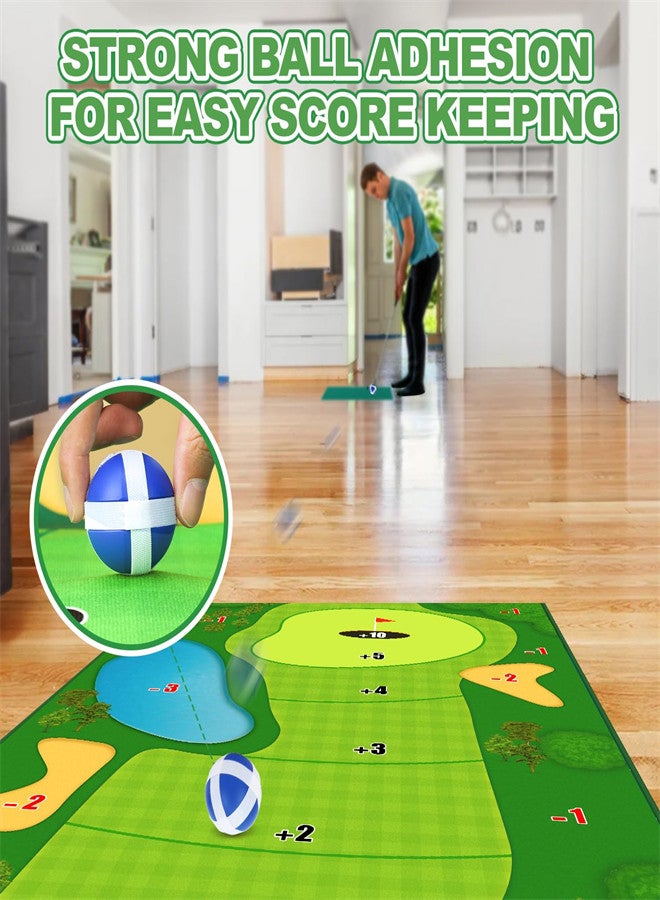 KASTWAVE Chipping Golf Game Mat, Indoor Outdoor Golf Practice for Adults and Kids, Sticky Ball Mat with Sticky Balls Set, Backyard Games Outdoor Toys for Kids - Image 3