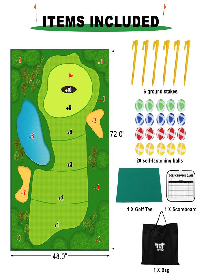 KASTWAVE Chipping Golf Game Mat, Indoor Outdoor Golf Practice for Adults and Kids, Sticky Ball Mat with Sticky Balls Set, Backyard Games Outdoor Toys for Kids - Image 5