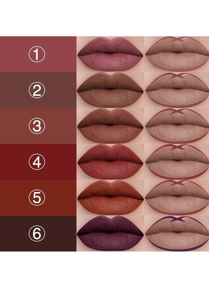 UCANBE Matte Lip Gloss + Lip Liner + Primer Set (6+6+1)