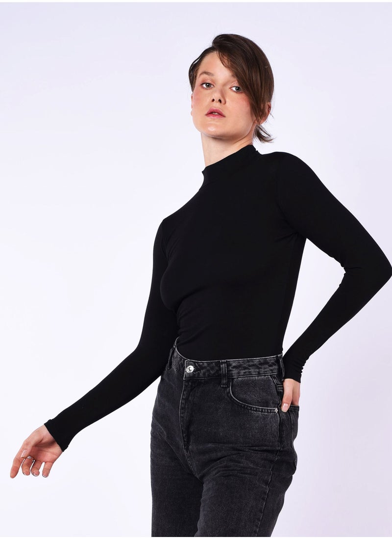 COMODO long sleeve highneck black egypt cotton 100%  - Image 1