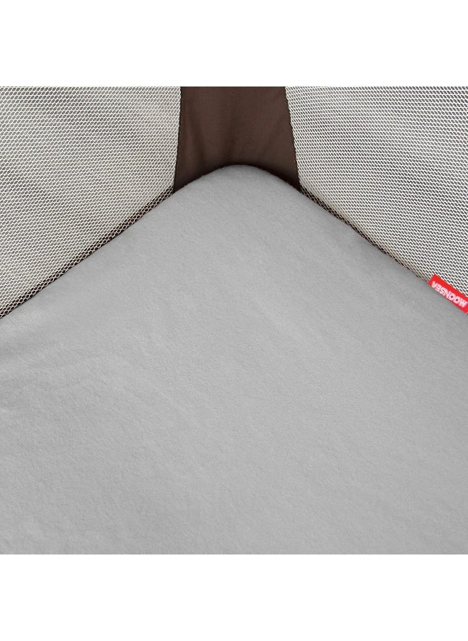 Moonsea Moonsea Pack N Play Sheets, 100% Cotton Flannel, Fitted Portable Mini Crib Sheet for Girls Boys, Ultra Soft Breathable Convertible Playard Mattress Cover, Playard Playpen Sheet, Grey  - Image 4