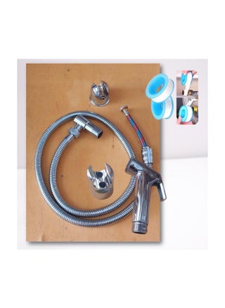 Bidet with 2m nickel hose, connector and nickel sprayer