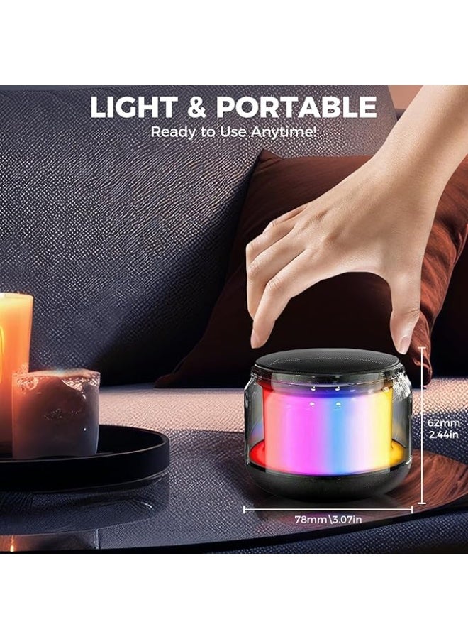 Portable Bluetooth Speaker, Mini Wireless Speakers Bluetooth 5.0 Outdoor Speaker with RGB LED Light, TWS Dual Pairing, TF Card Play Support, Party, Camping, Travel (Multicolor) - Image 2