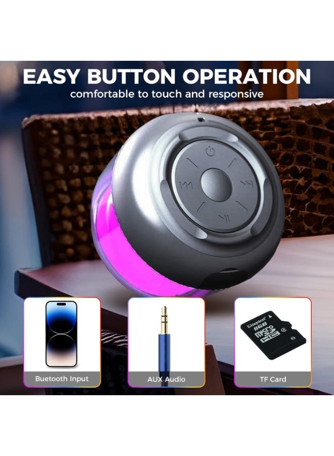 Portable Bluetooth Speaker, Mini Wireless Speakers Bluetooth 5.0 Outdoor Speaker with RGB LED Light, TWS Dual Pairing, TF Card Play Support, Party, Camping, Travel (Multicolor) - Image 5