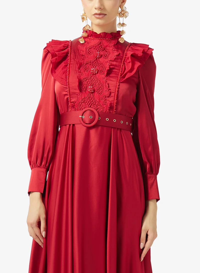 Khizana  Ruffled Detail A-line Dress for Women | Best Price UAE