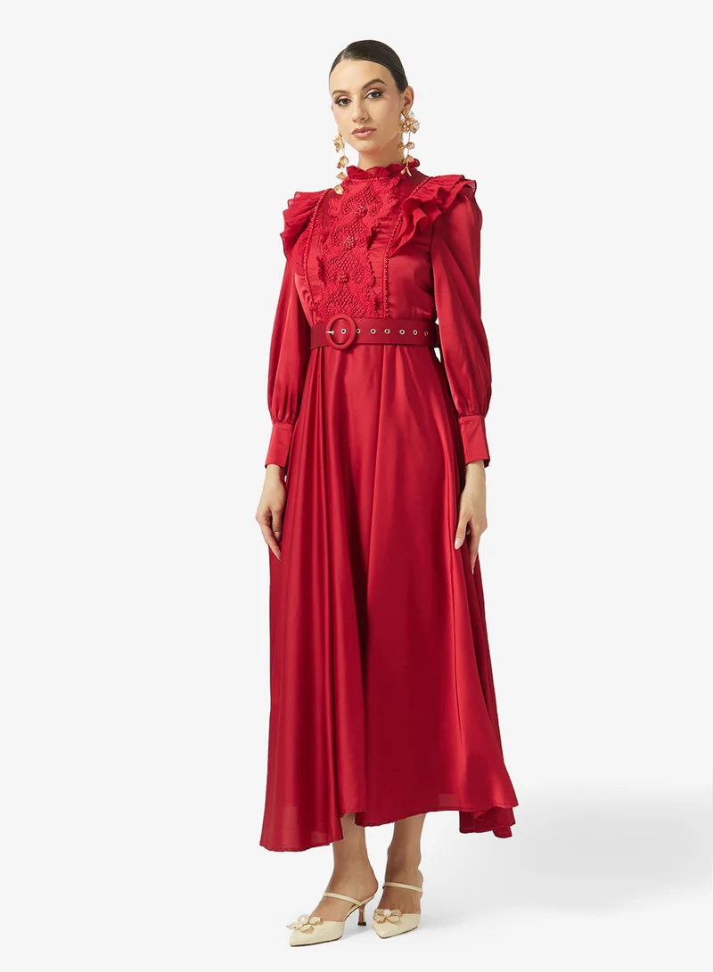 خزانة Ruffled Detail A-line Dress