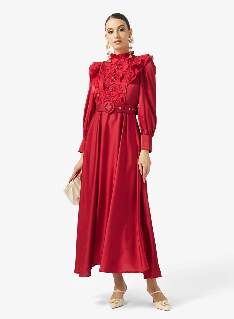 Khizana  Ruffled Detail A-line Dress for Women | Best Price UAE