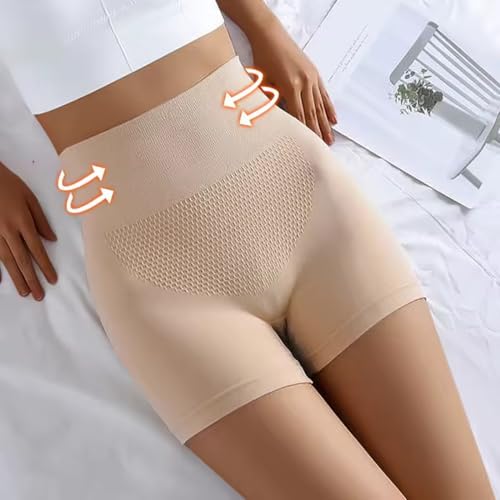 GITGRNTH Women's High-Waisted Tummy Control Shapewear Shorts - Seamless Body Shaper with Firm Waist Cinching and Slimming Support (1, Skin) - Image 3