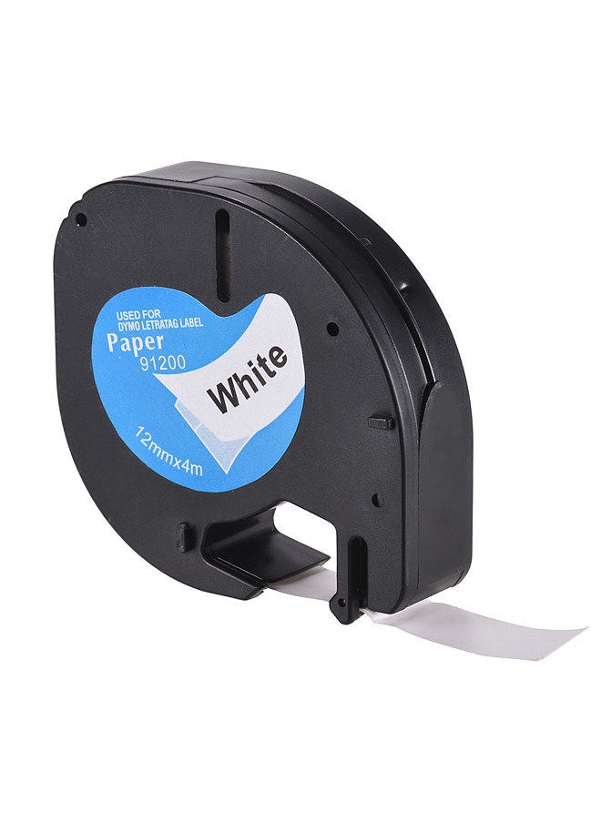Generic Labeling Label Tape 91200 Self-Adhesive Refills Black Print on White Paper 1/2 Inch * 13 Feet 12mm * 4m for DYMO LT-100H Label Maker, 1 Roll  - Image 1
