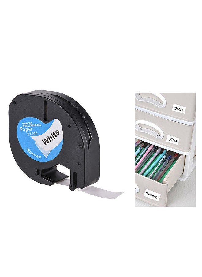Generic Labeling Label Tape 91200 Self-Adhesive Refills Black Print on White Paper 1/2 Inch * 13 Feet 12mm * 4m for DYMO LT-100H Label Maker, 1 Roll  - Image 4