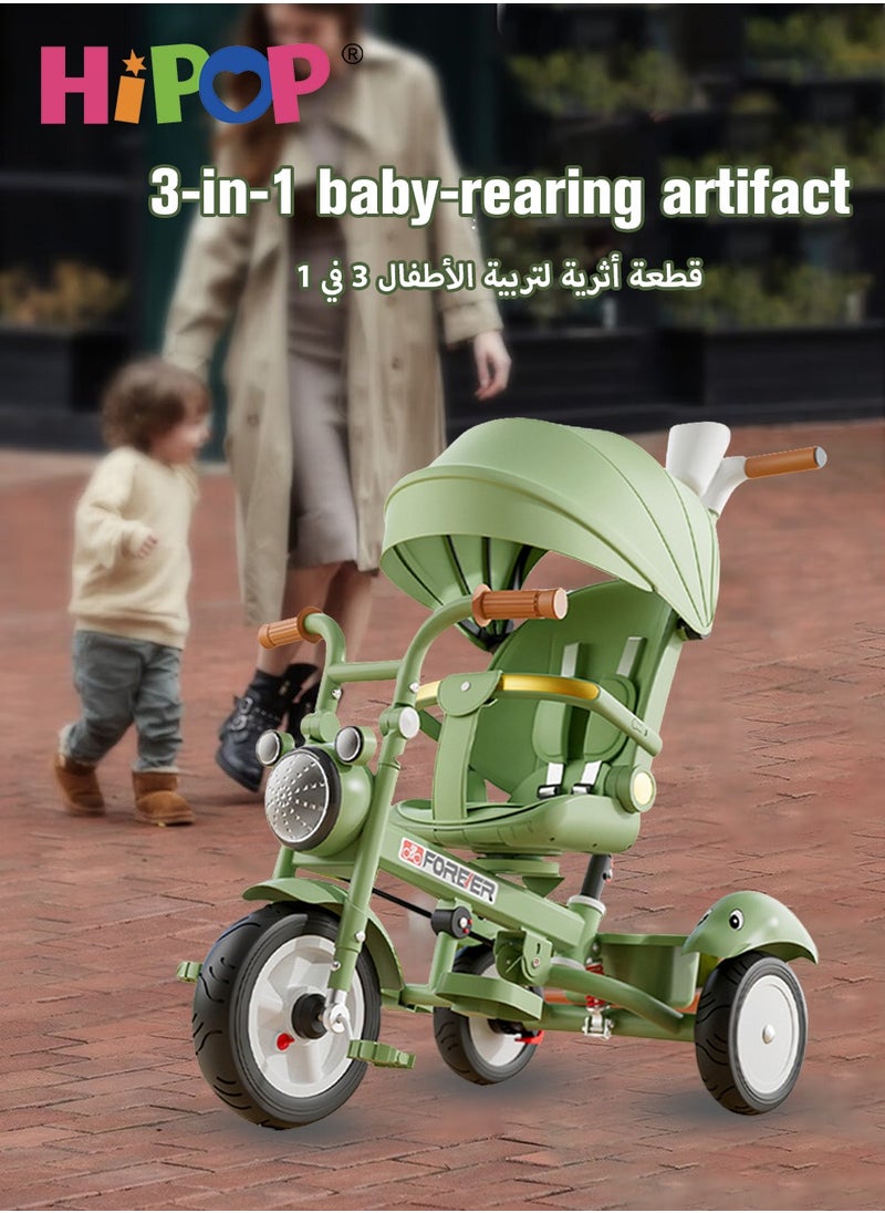HIPOP Children's Tricycle with Swivel Seat Design,Kids Ride on Toys Include Push Handle,Guardrail and Pedals,High Quality Kids Riding Car,Multipurpose Children Pedal Tricycle as Kids Gift  - Image 2