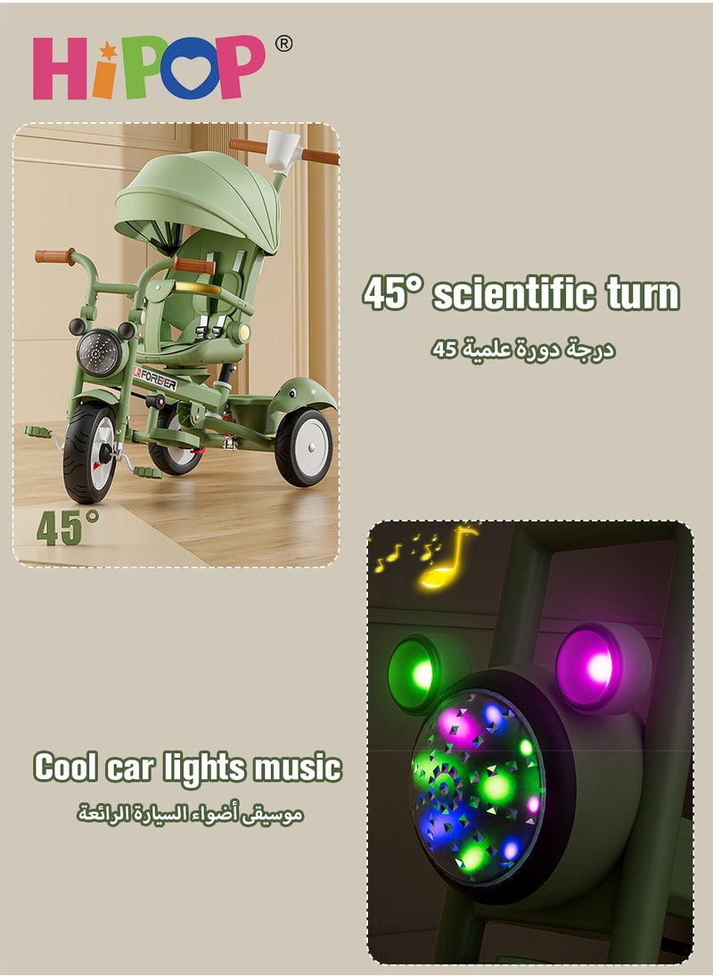 HIPOP Children's Tricycle with Swivel Seat Design,Kids Ride on Toys Include Push Handle,Guardrail and Pedals,High Quality Kids Riding Car,Multipurpose Children Pedal Tricycle as Kids Gift  - Image 3