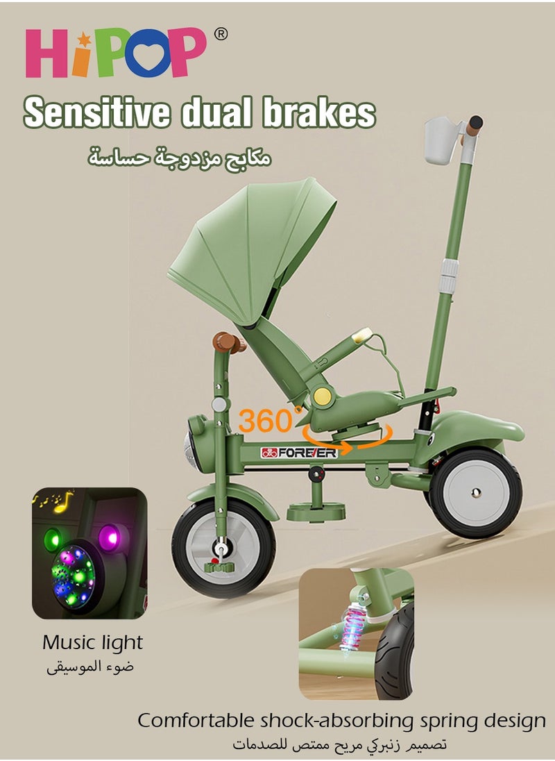 HIPOP Children's Tricycle with Swivel Seat Design,Kids Ride on Toys Include Push Handle,Guardrail and Pedals,High Quality Kids Riding Car,Multipurpose Children Pedal Tricycle as Kids Gift  - Image 4